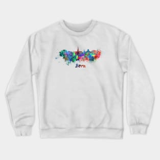 Bern skyline in watercolor Crewneck Sweatshirt